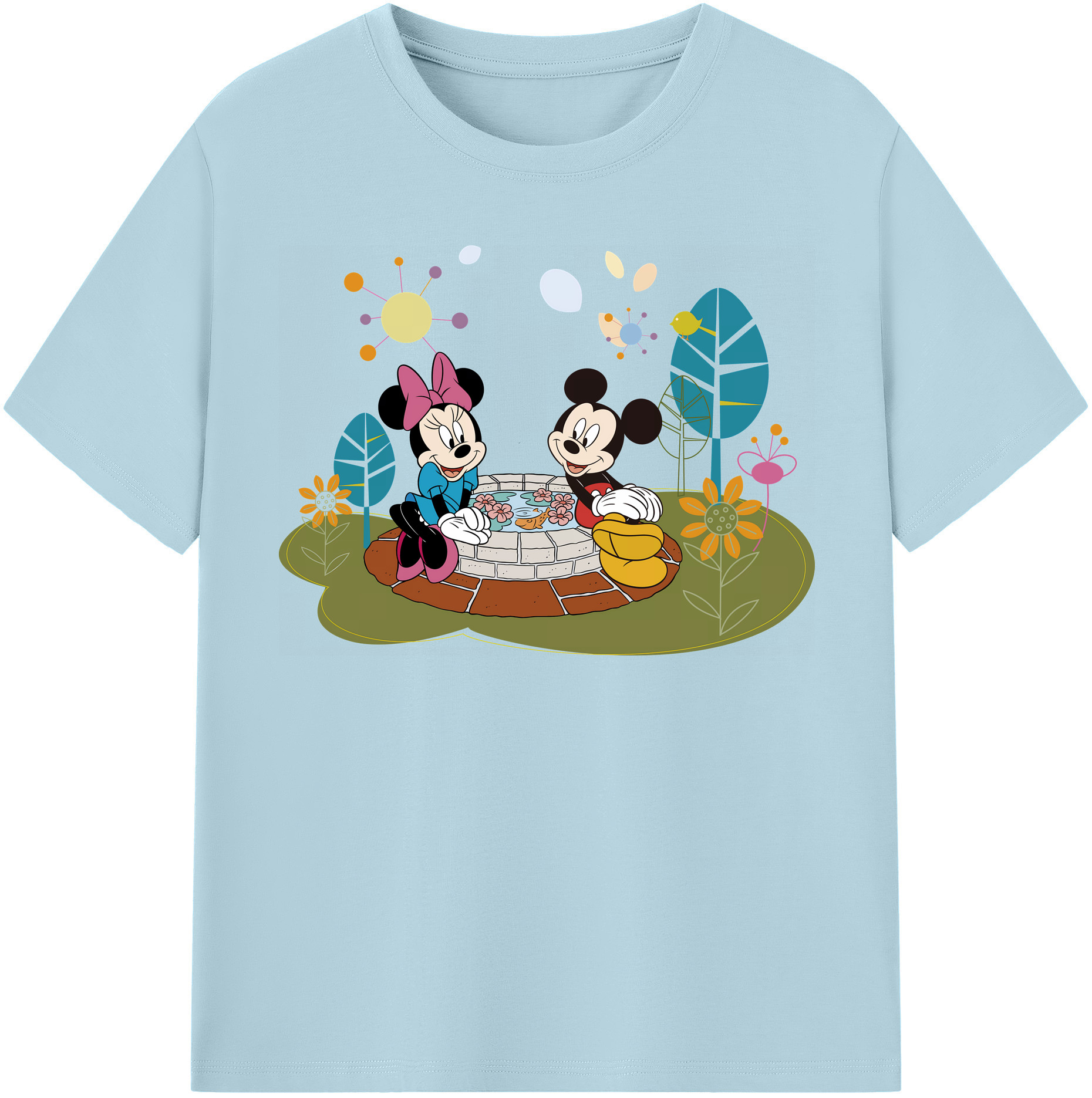 （画像用） ミッキーマウス Mickey Mouse 綿100％半袖Tシャツ（フロントプリント）